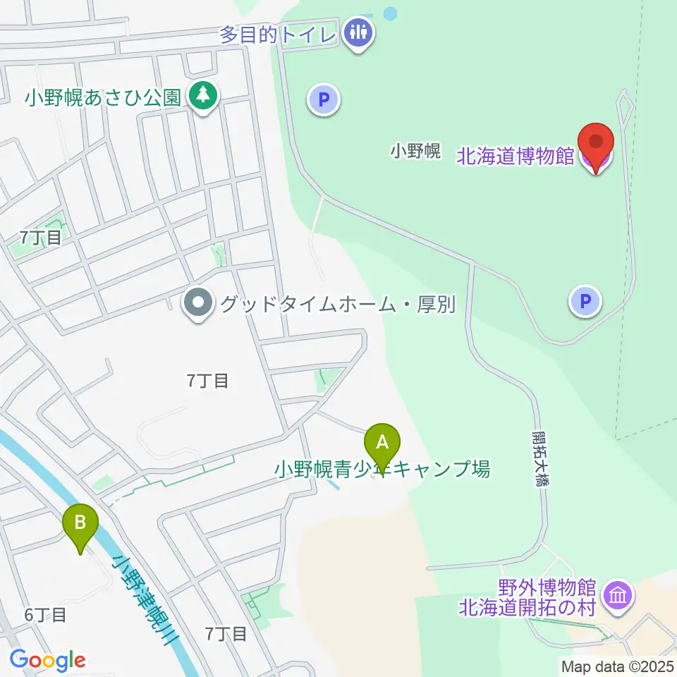 北海道博物館周辺のホテル一覧地図