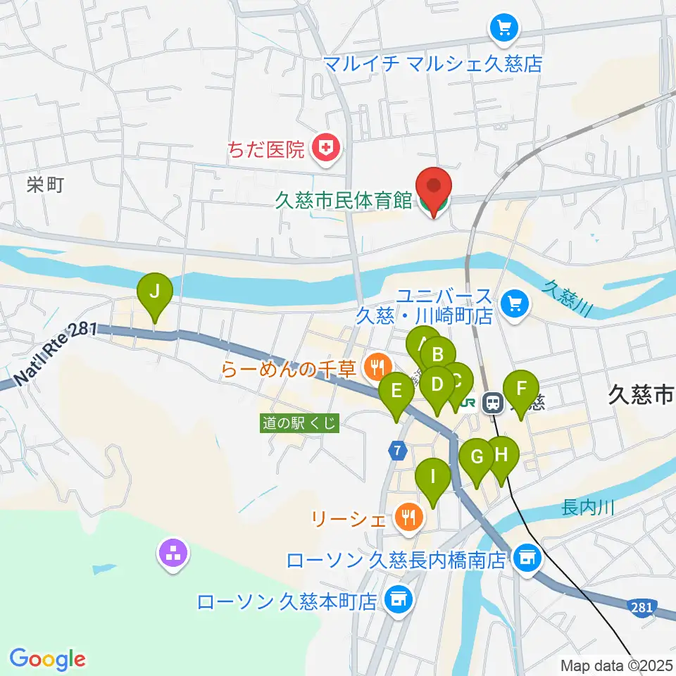 久慈市マリンアリーナ周辺のホテル一覧地図
