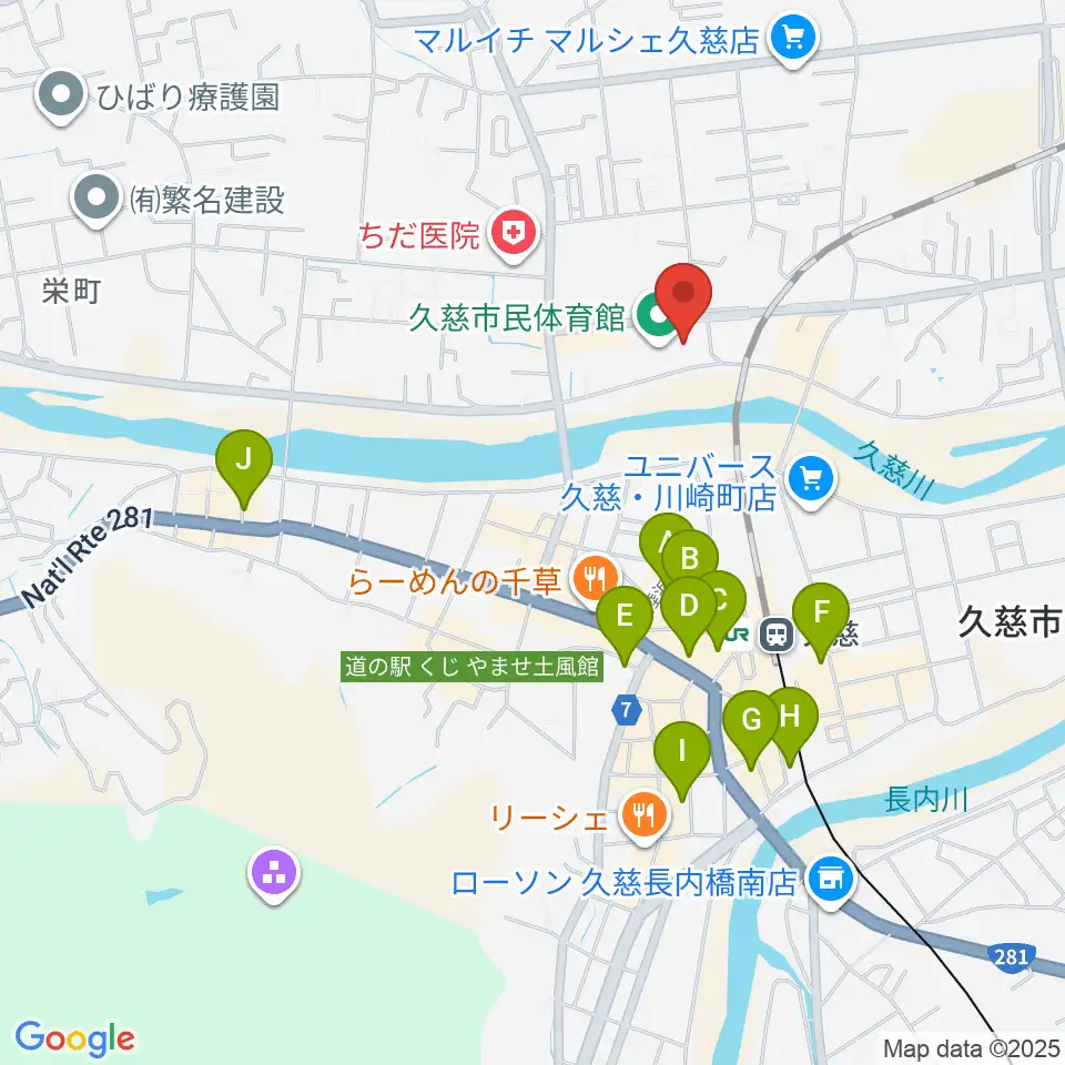 久慈市マリンアリーナ周辺のホテル一覧地図
