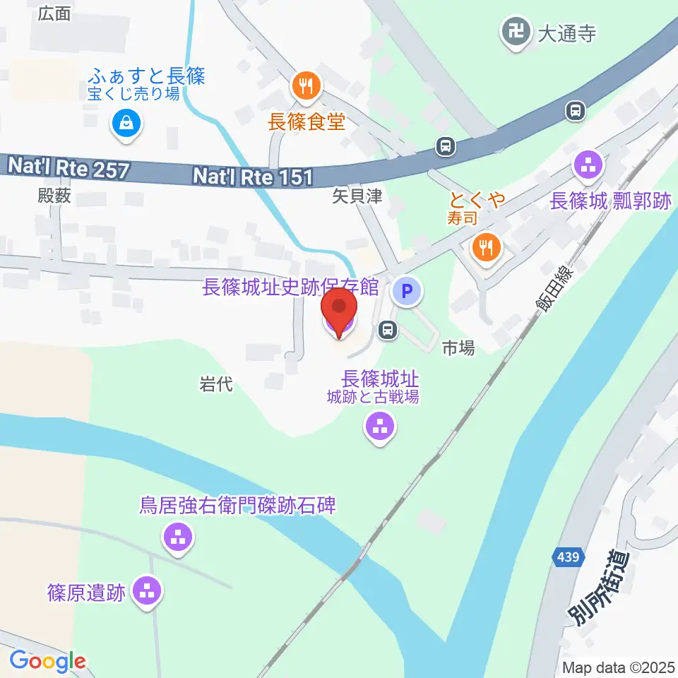 長篠城址史跡保存館周辺のホテル一覧地図