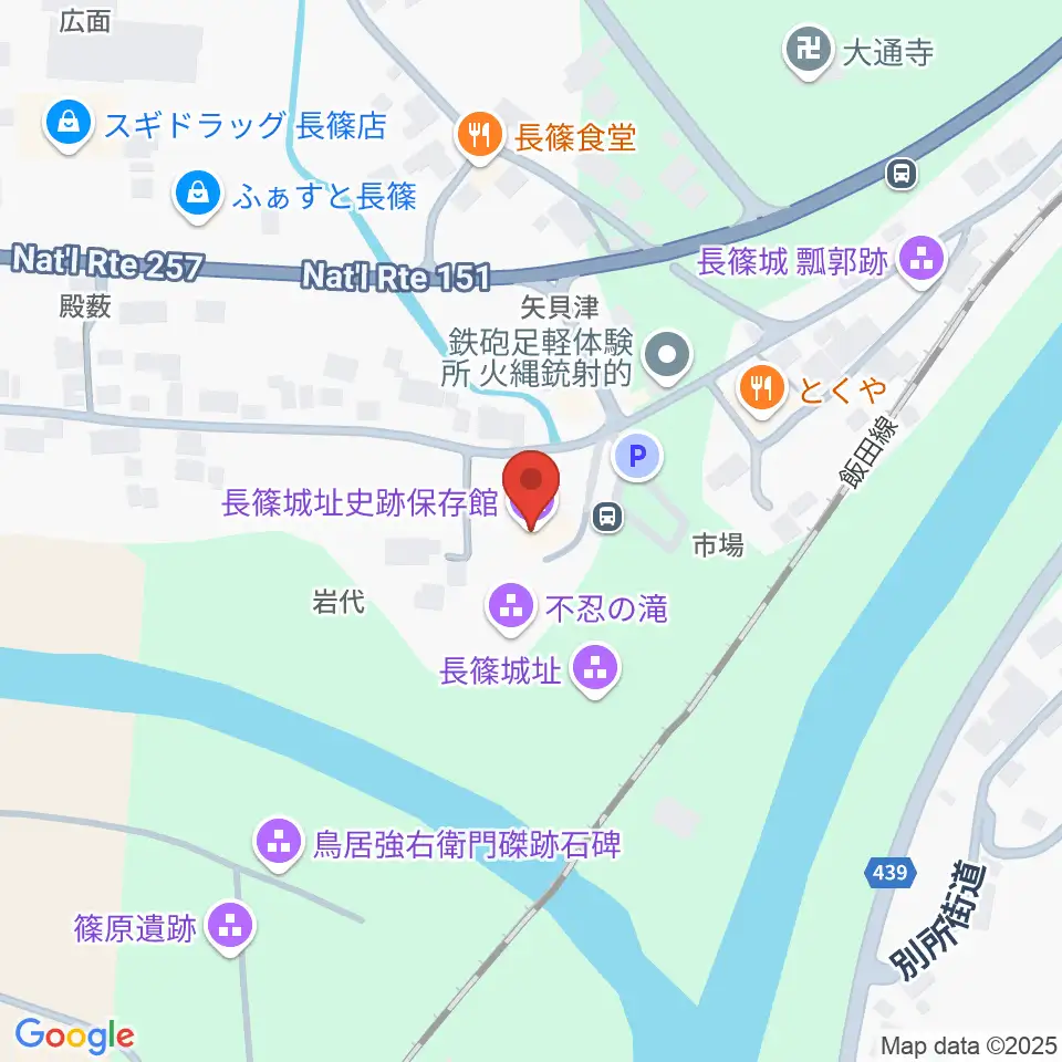 長篠城址史跡保存館周辺のホテル一覧地図