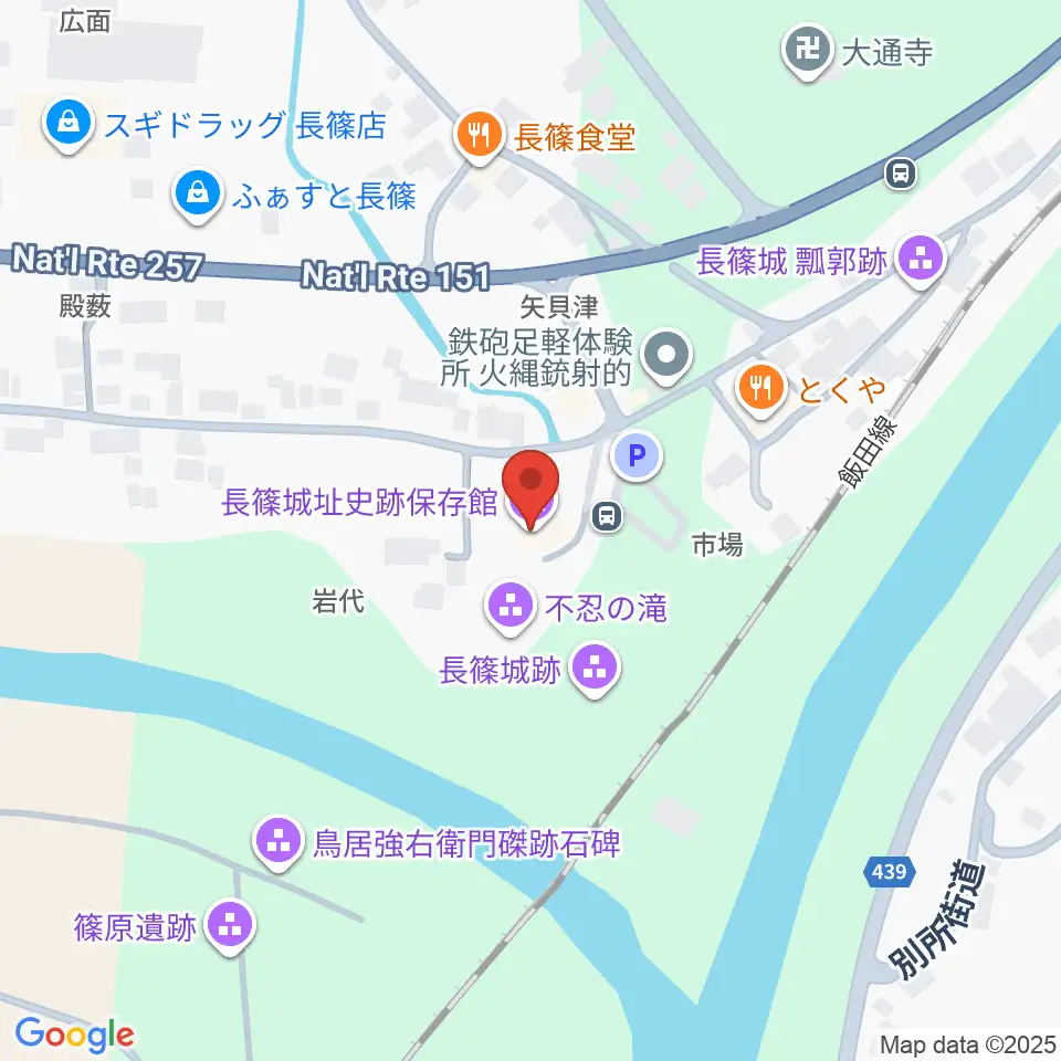 長篠城址史跡保存館周辺のホテル一覧地図
