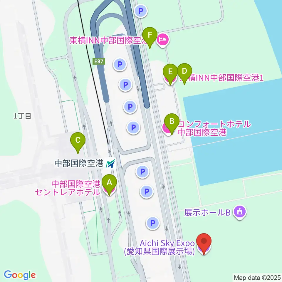 Aichi Sky Expo周辺のホテル一覧地図