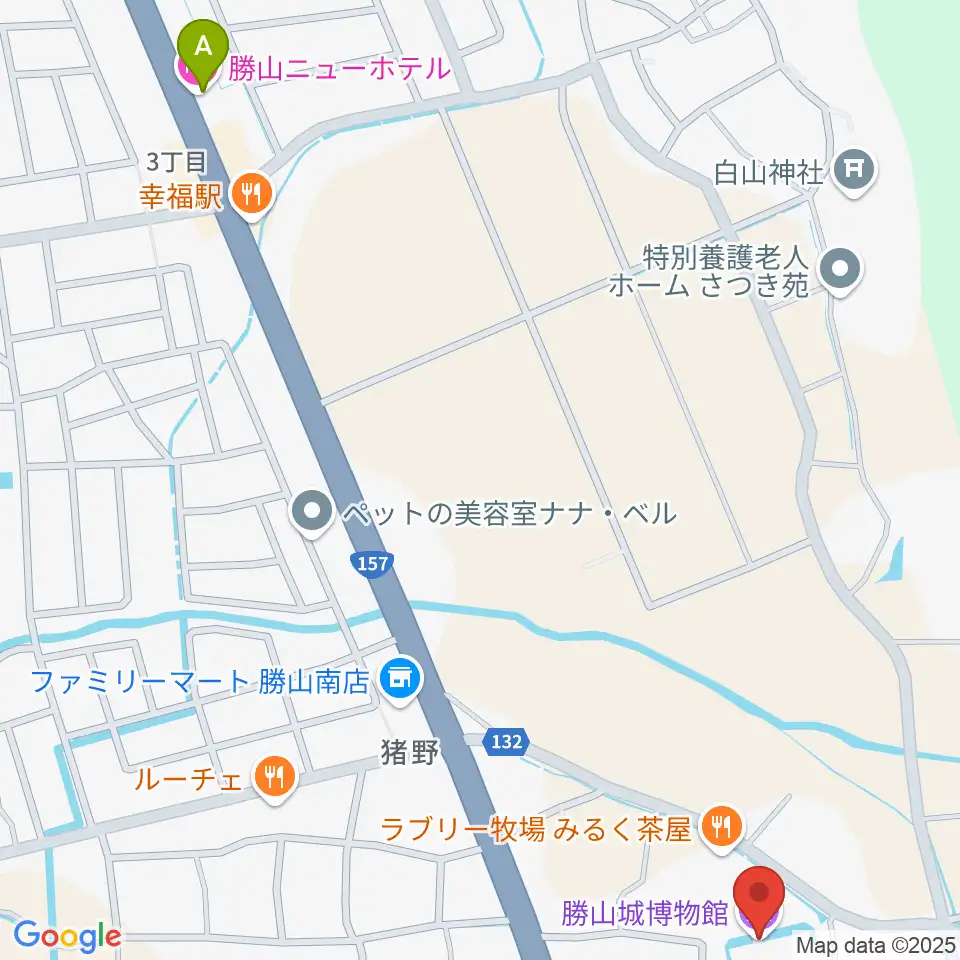 勝山城博物館周辺のホテル一覧地図