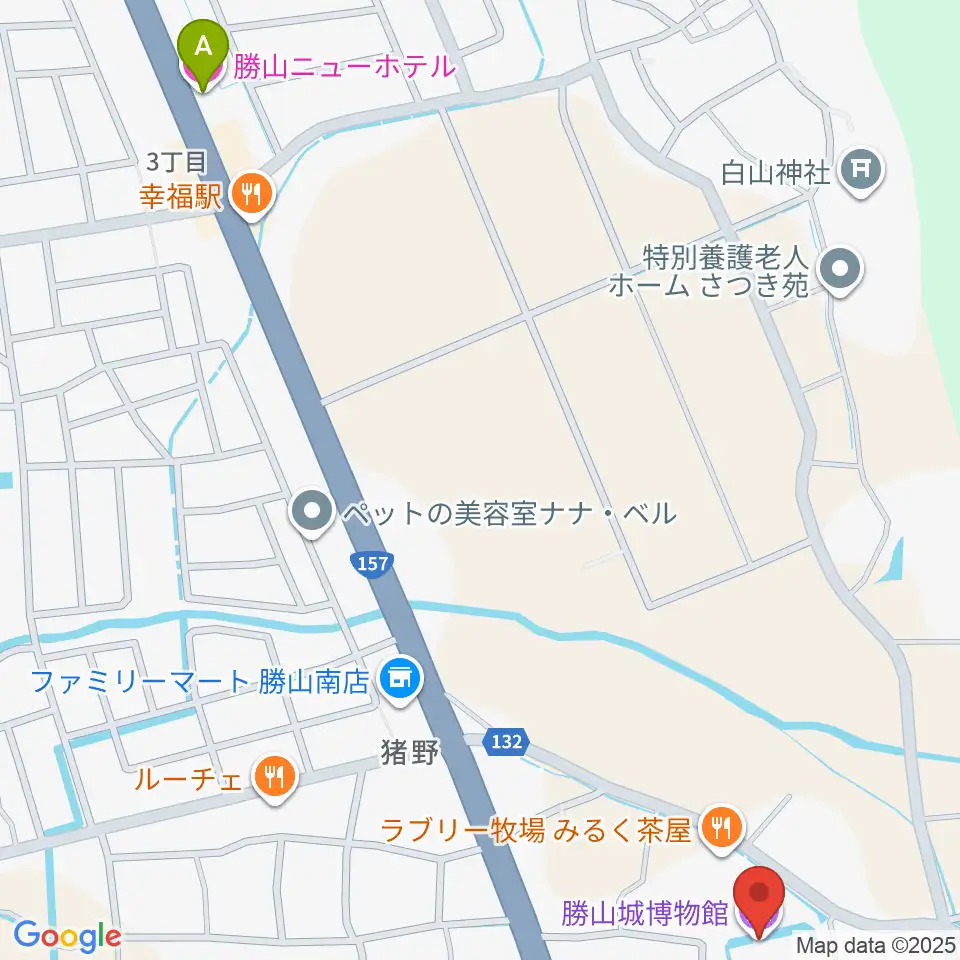 勝山城博物館周辺のホテル一覧地図