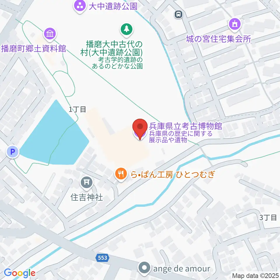 兵庫県立考古博物館周辺のホテル一覧地図