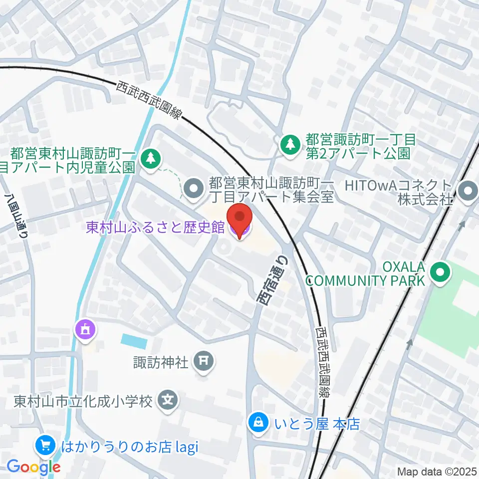 東村山ふるさと歴史館周辺のホテル一覧地図