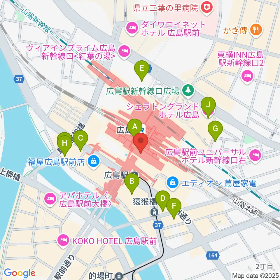 MOVIX広島駅周辺のホテル一覧地図