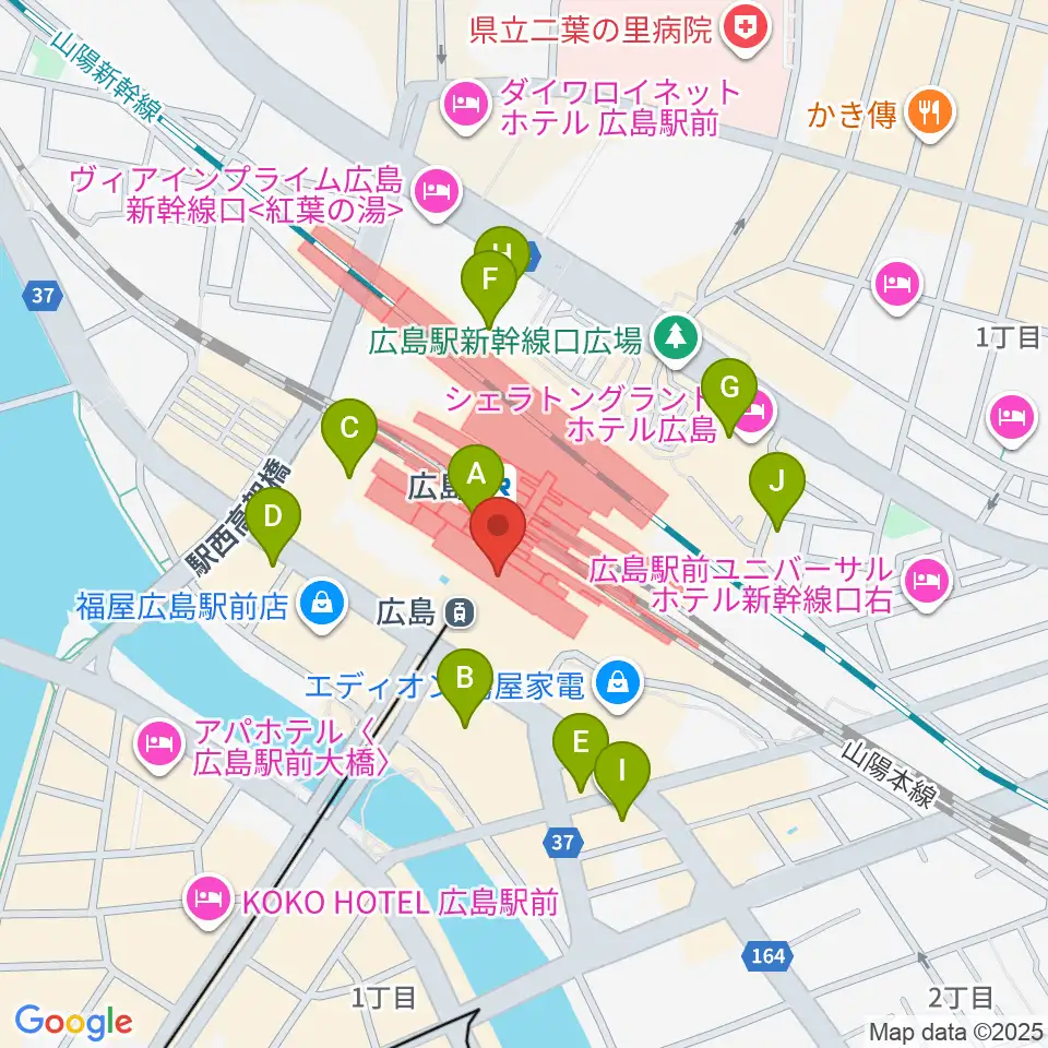 MOVIX広島駅周辺のホテル一覧地図