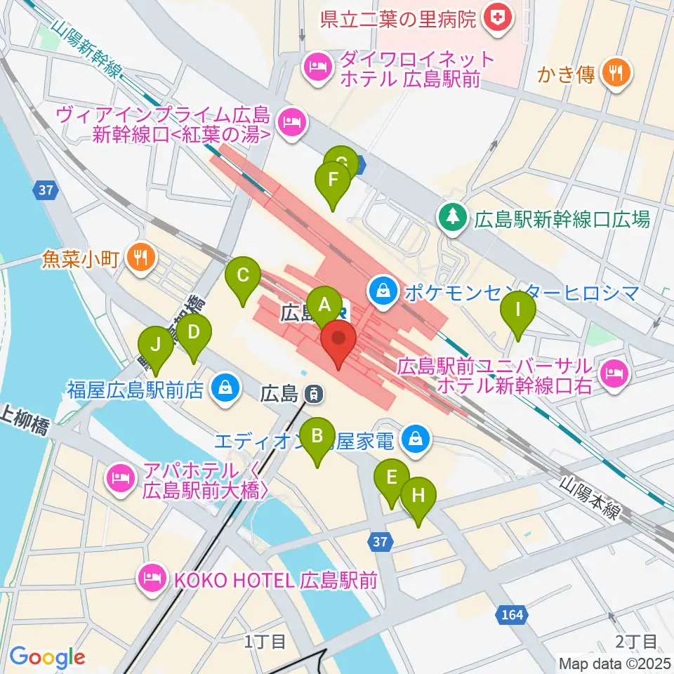 MOVIX広島駅周辺のホテル一覧地図