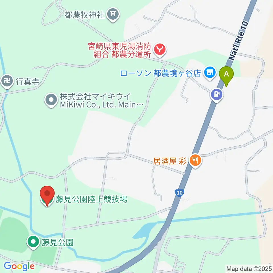 都農町藤見公園陸上競技場周辺のホテル一覧地図