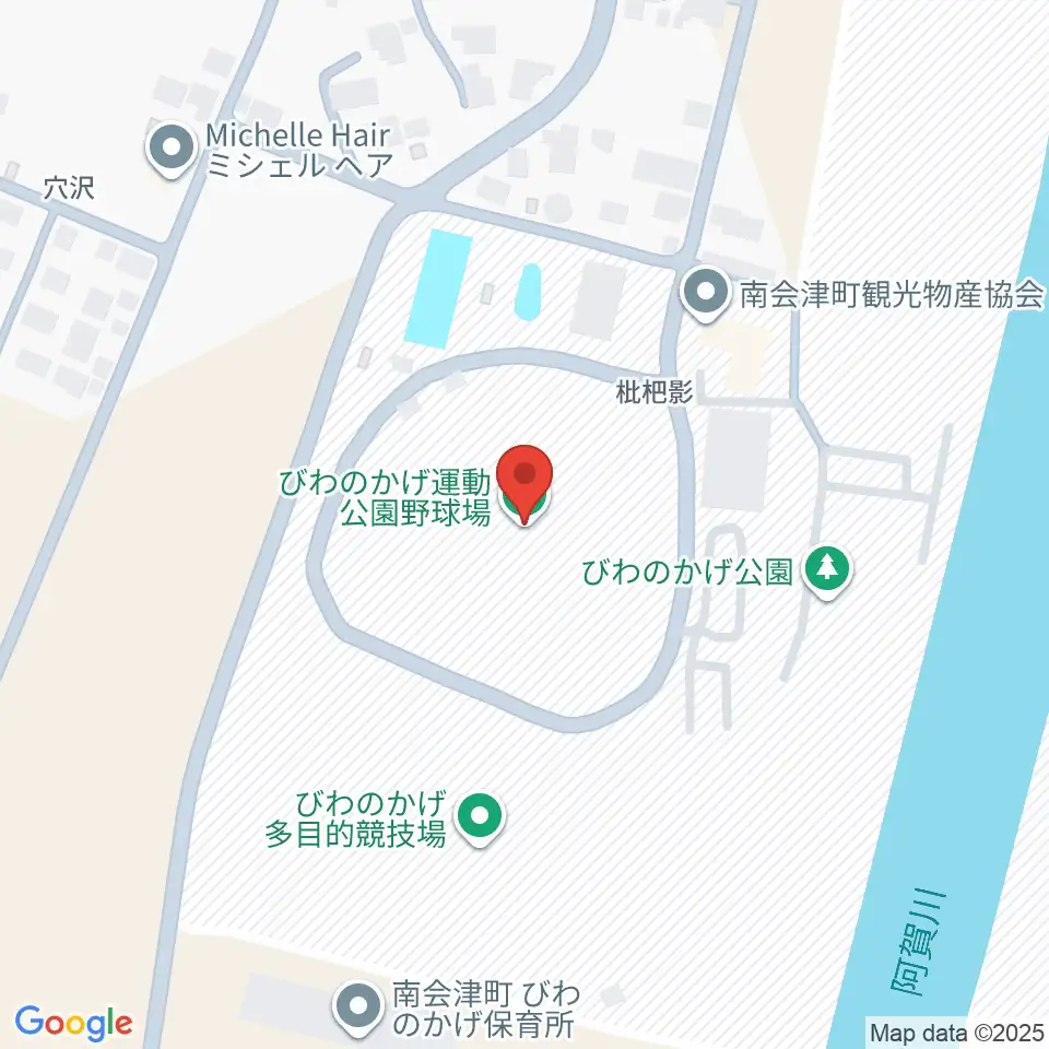 びわのかげ運動公園野球場周辺のホテル一覧地図