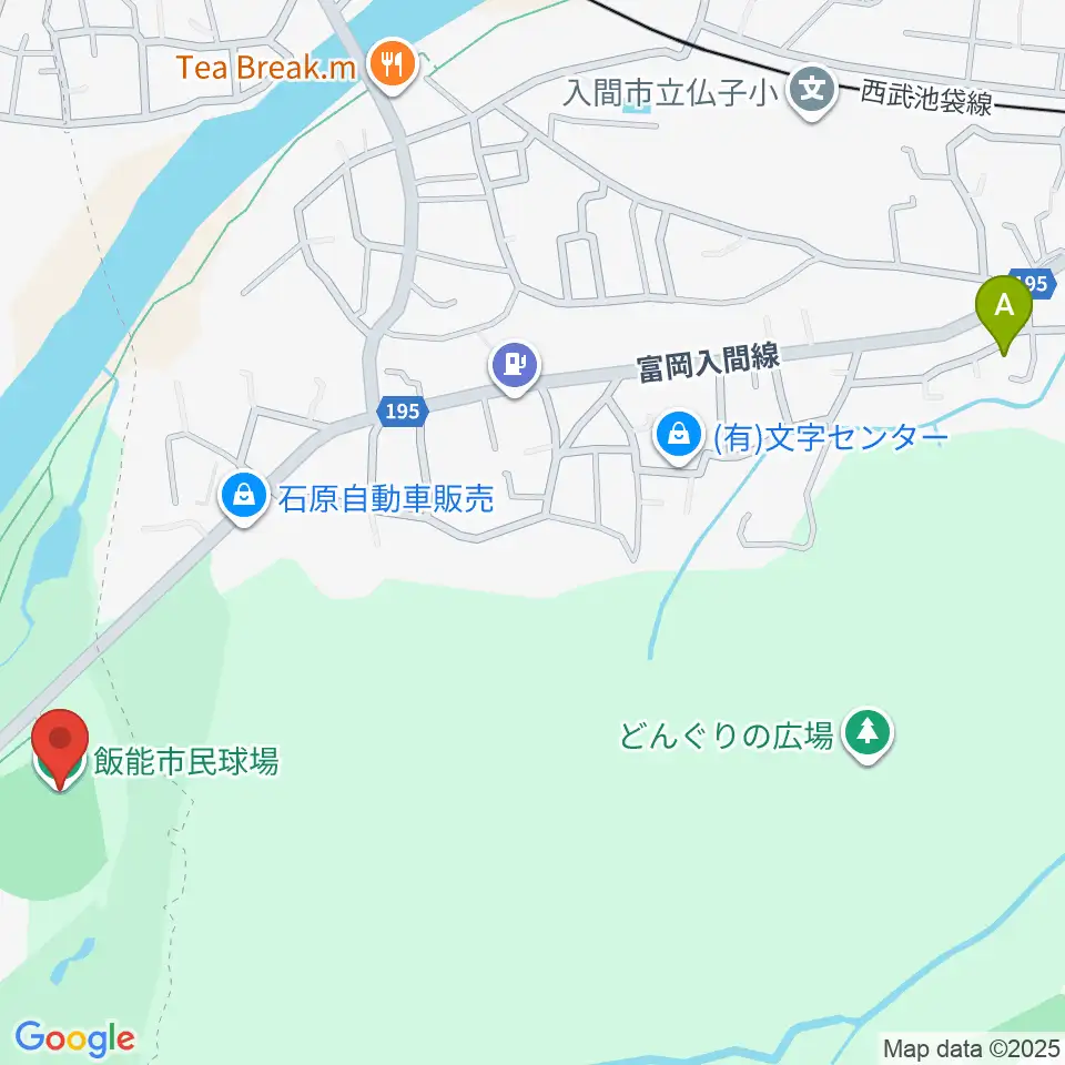 飯能市民球場周辺のホテル一覧地図