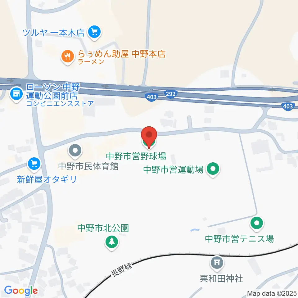 中野市営野球場周辺のホテル一覧地図