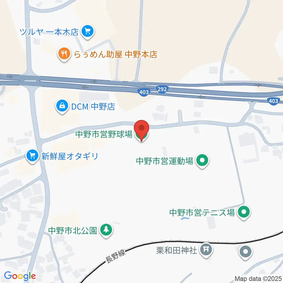 中野市営野球場周辺のホテル一覧地図