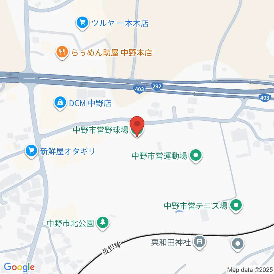 中野市営野球場周辺のホテル一覧地図