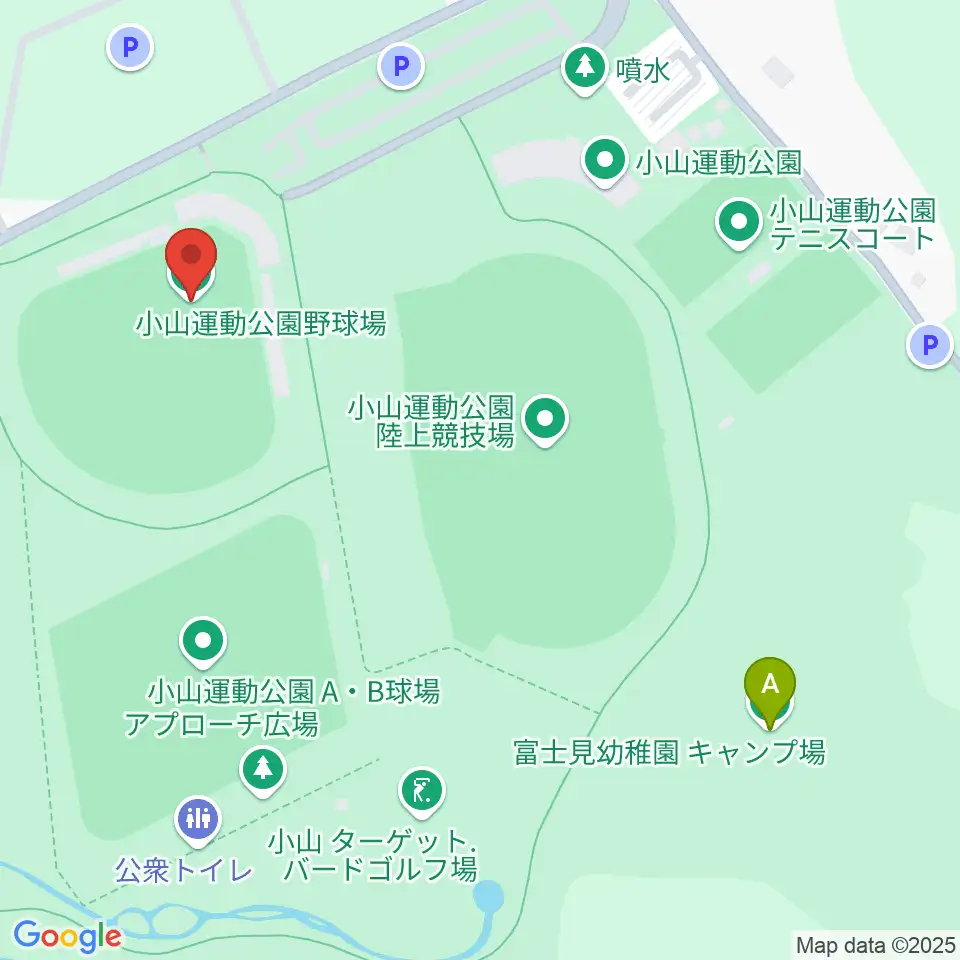 小山運動公園野球場周辺のホテル一覧地図