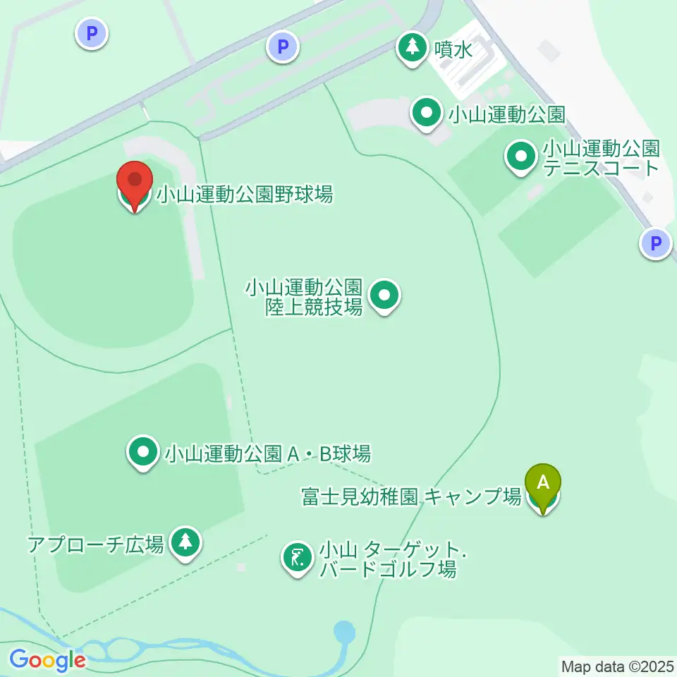 小山運動公園野球場周辺のホテル一覧地図
