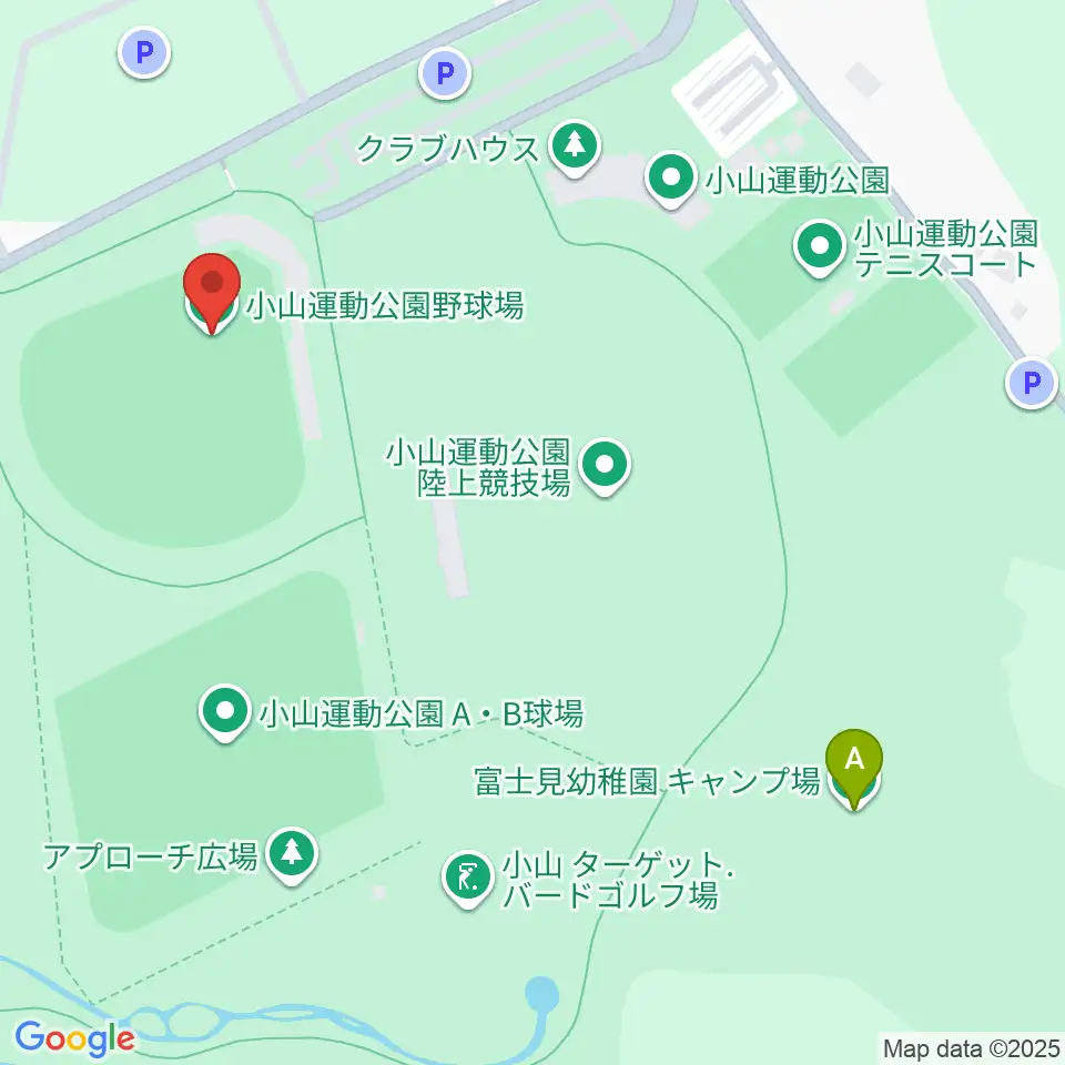 小山運動公園野球場周辺のホテル一覧地図