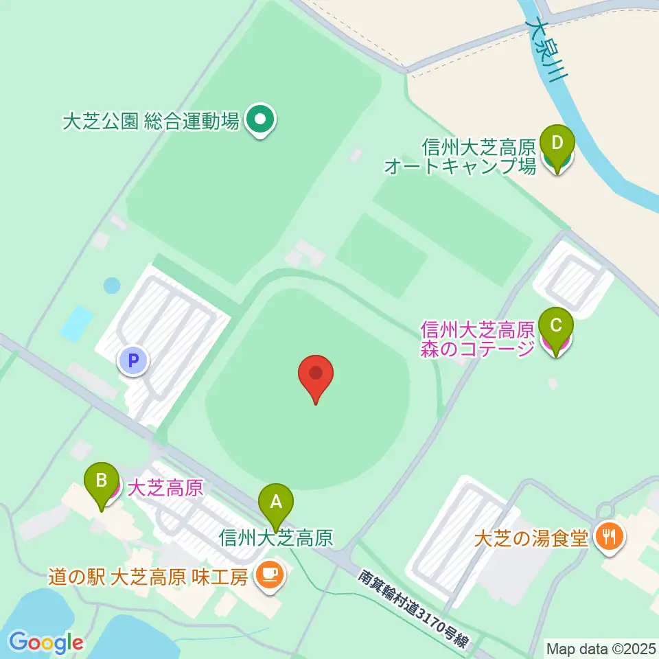 南箕輪村大芝公園野球場周辺のホテル一覧地図