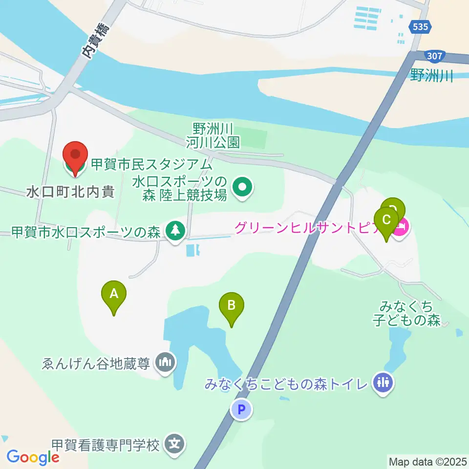 甲賀市民スタジアム周辺のホテル一覧地図