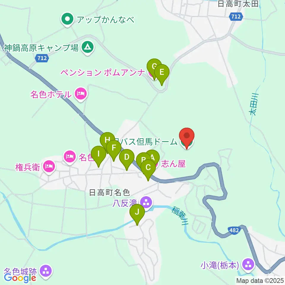 全但バス但馬ドーム周辺のホテル一覧地図