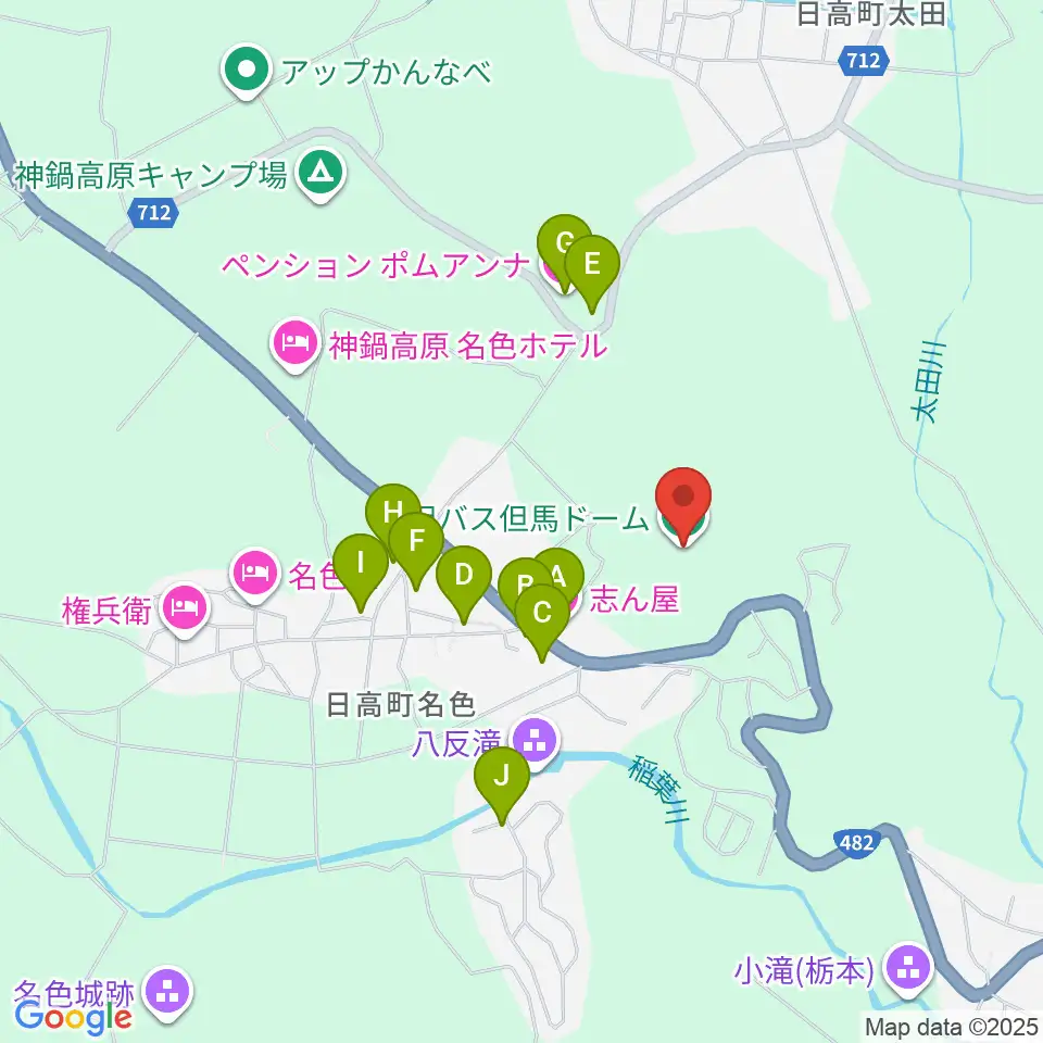 全但バス但馬ドーム周辺のホテル一覧地図