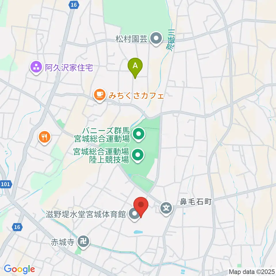 滋野堤水堂宮城体育館周辺のホテル一覧地図