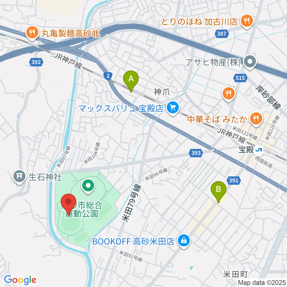 高砂市野球場周辺のホテル一覧地図