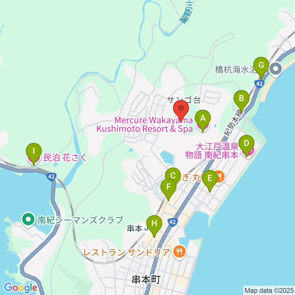 串本サン・ナンタンランド野球場周辺のホテル一覧地図
