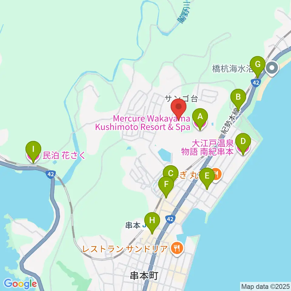 串本サン・ナンタンランド野球場周辺のホテル一覧地図
