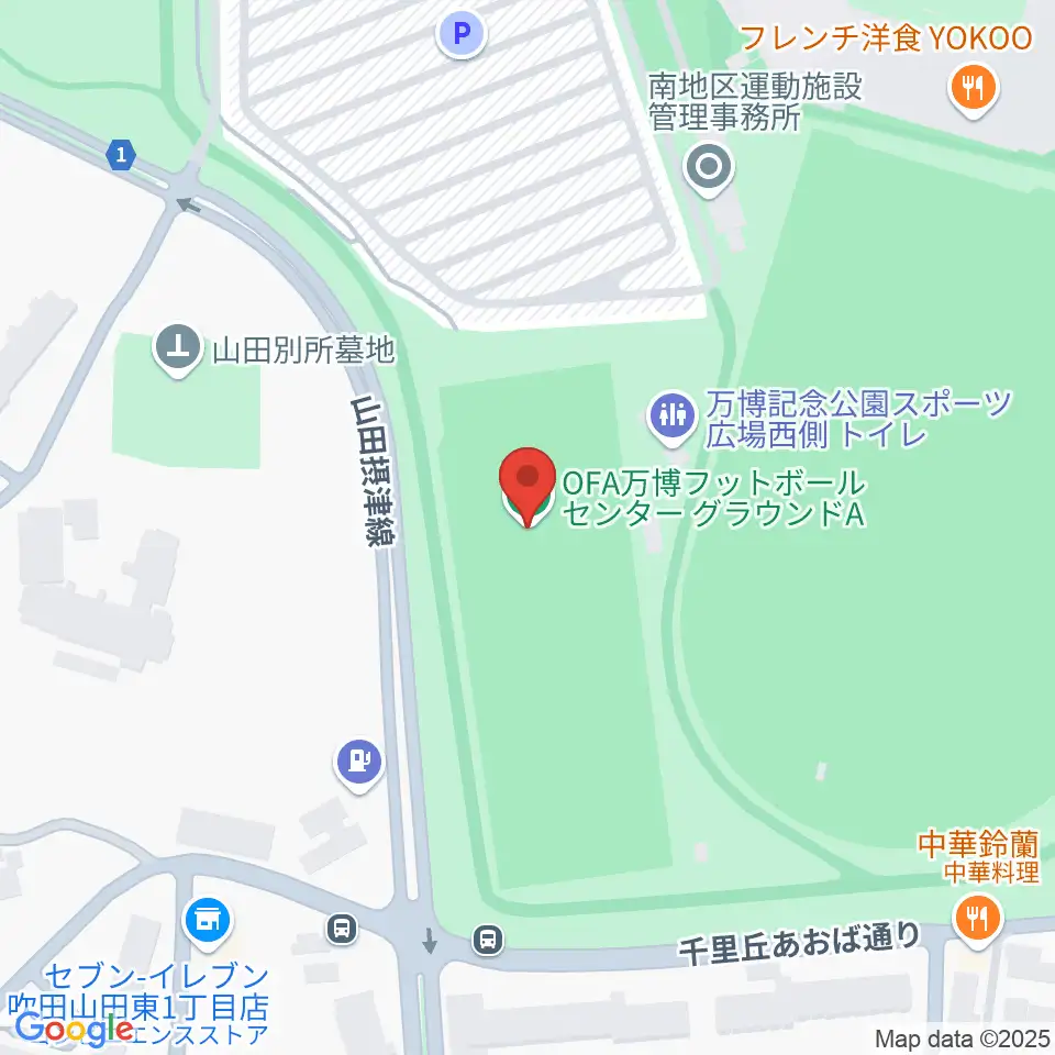 OFA万博フットボールセンター周辺のホテル一覧地図