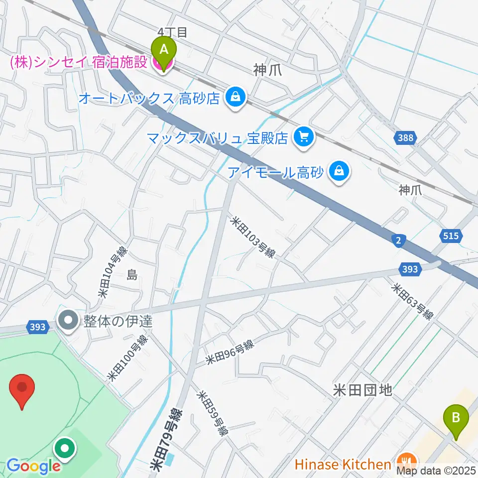 高砂市陸上競技場周辺のホテル一覧地図