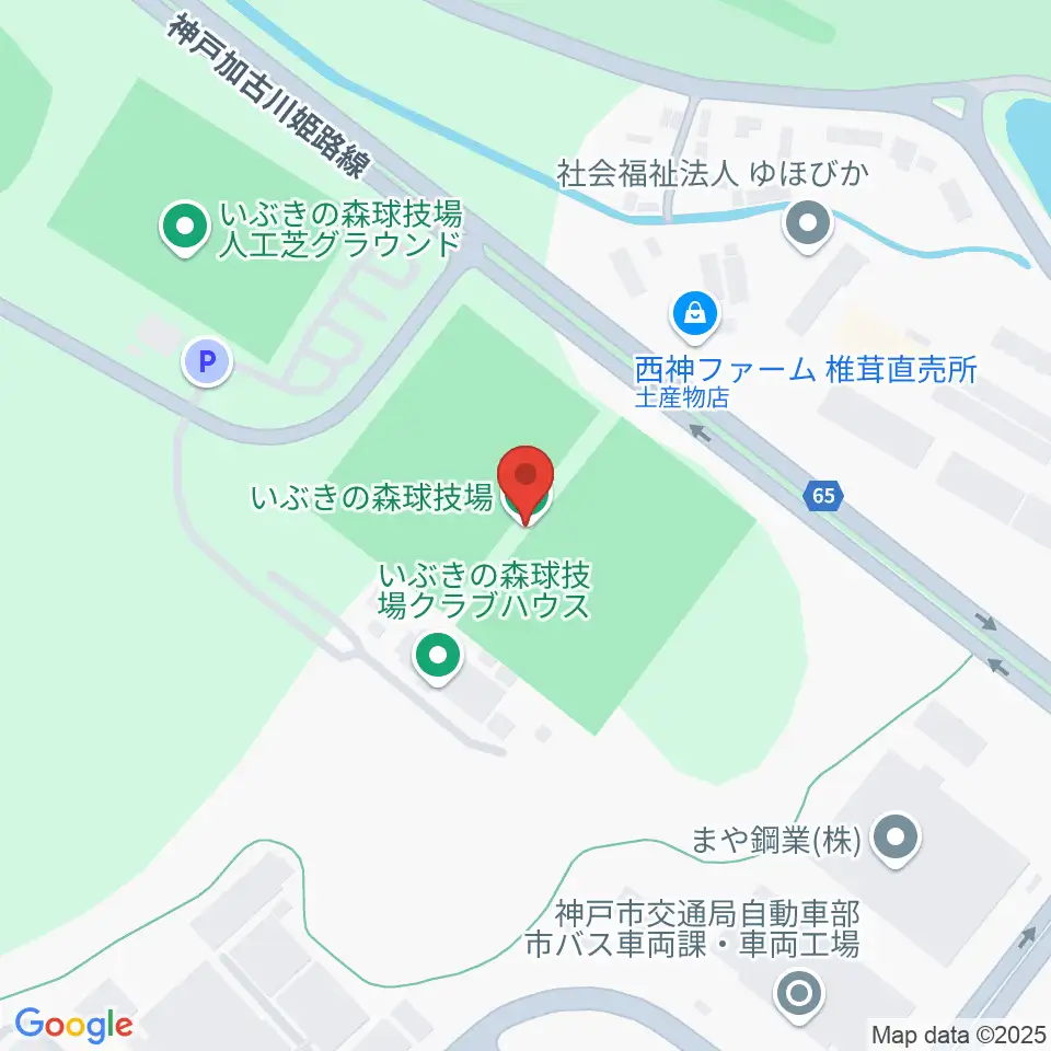 いぶきの森球技場周辺のホテル一覧地図
