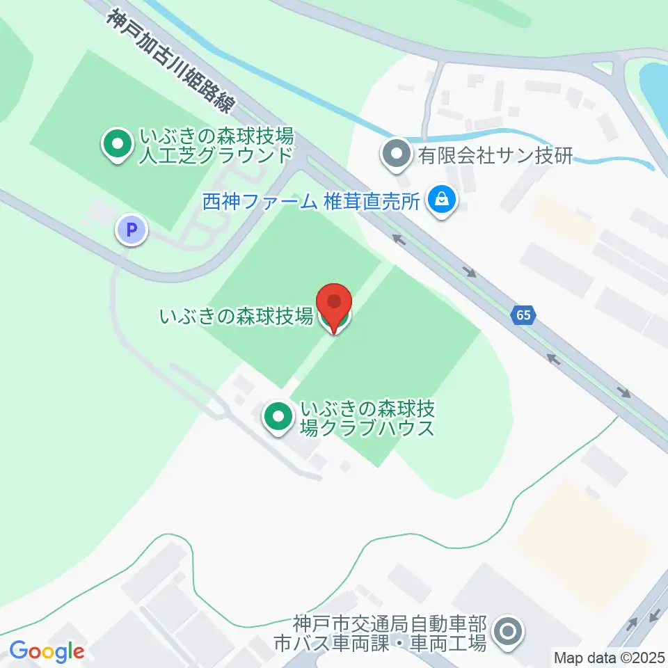 いぶきの森球技場周辺のホテル一覧地図