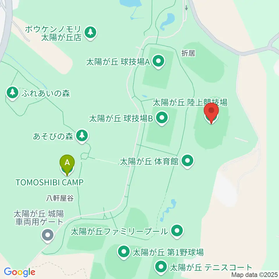 太陽が丘陸上競技場周辺のホテル一覧地図