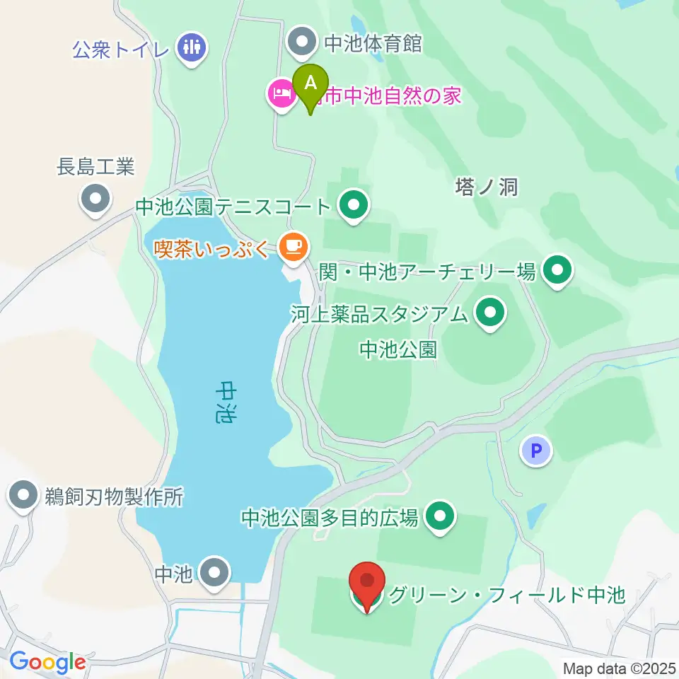 グリーン・フィールド中池周辺のホテル一覧地図