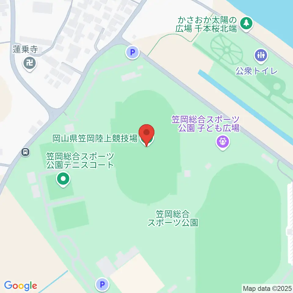 岡山県笠岡陸上競技場周辺のホテル一覧地図