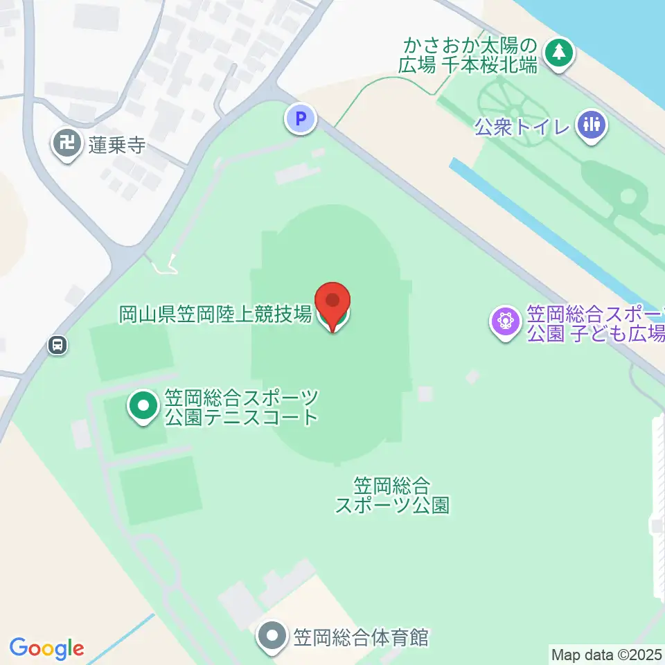 岡山県笠岡陸上競技場周辺のホテル一覧地図