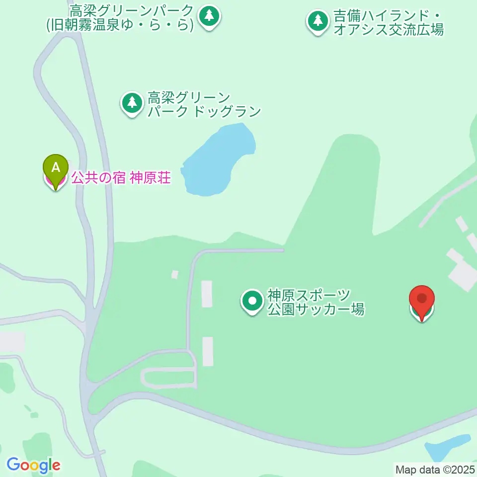 神原スポーツ公園シャルムスタジアム周辺のホテル一覧地図