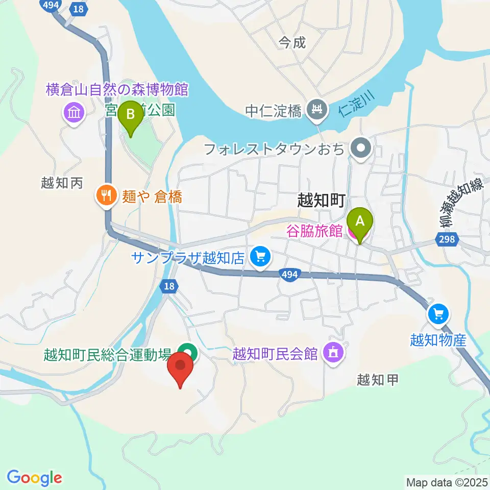 越知町民総合運動場周辺のホテル一覧地図