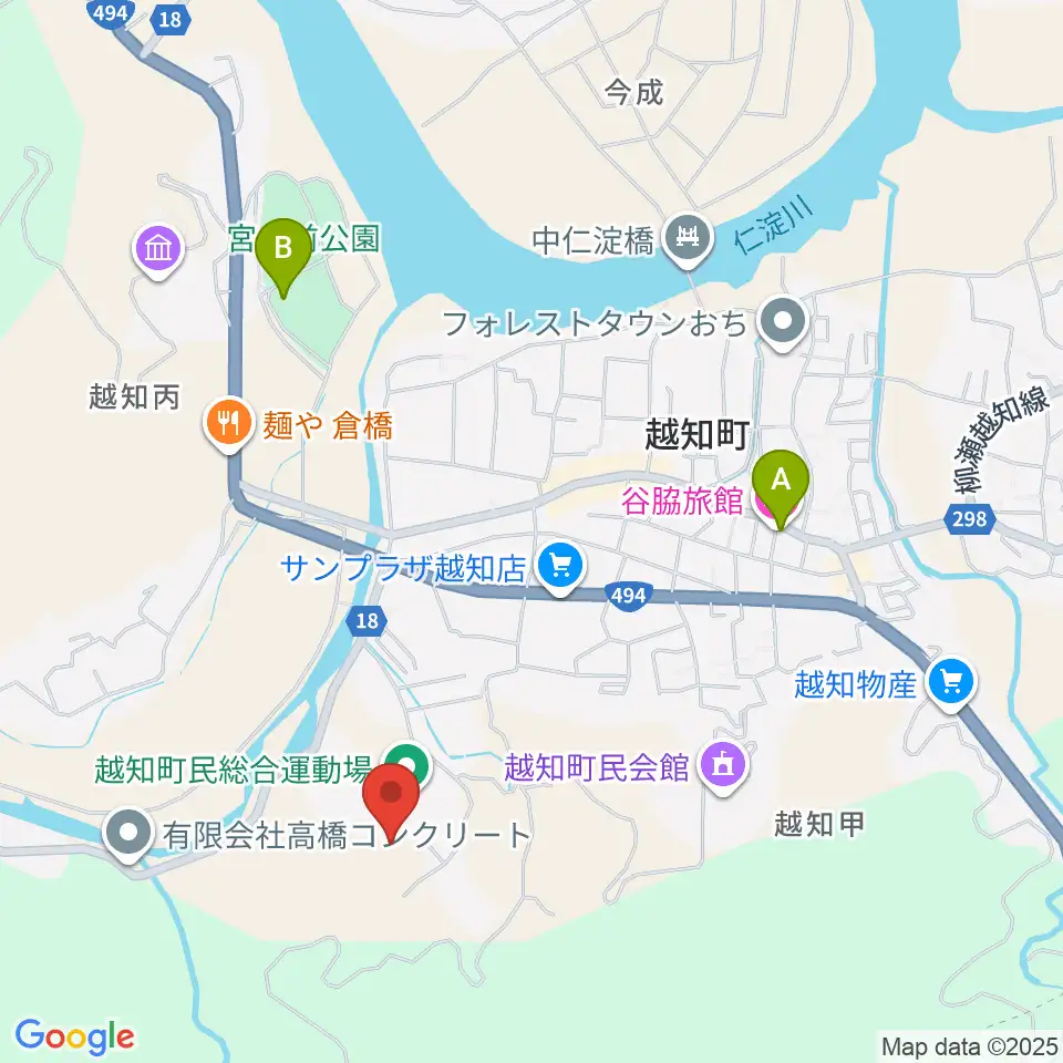 越知町民総合運動場周辺のホテル一覧地図