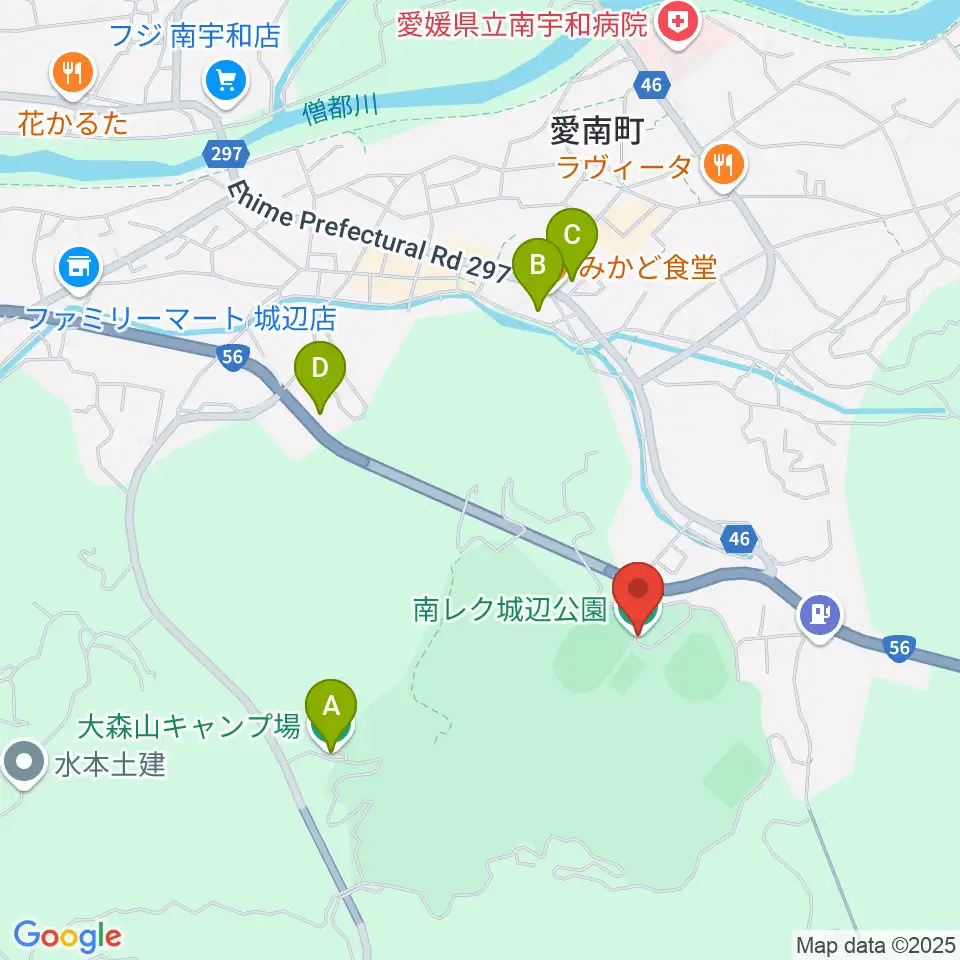 南レク城辺公園野球場周辺のホテル一覧地図