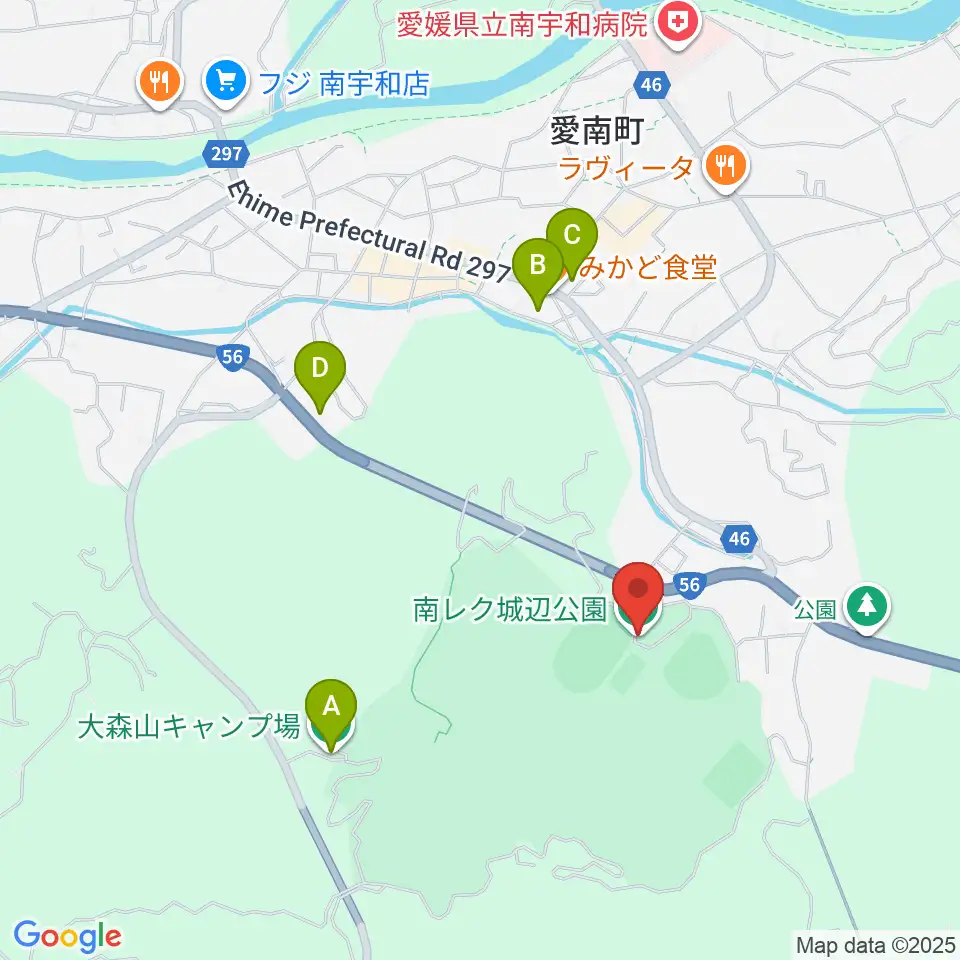 南レク城辺公園野球場周辺のホテル一覧地図