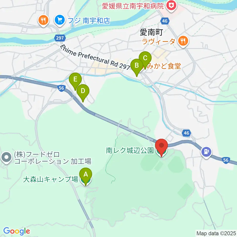 南レク城辺公園野球場周辺のホテル一覧地図