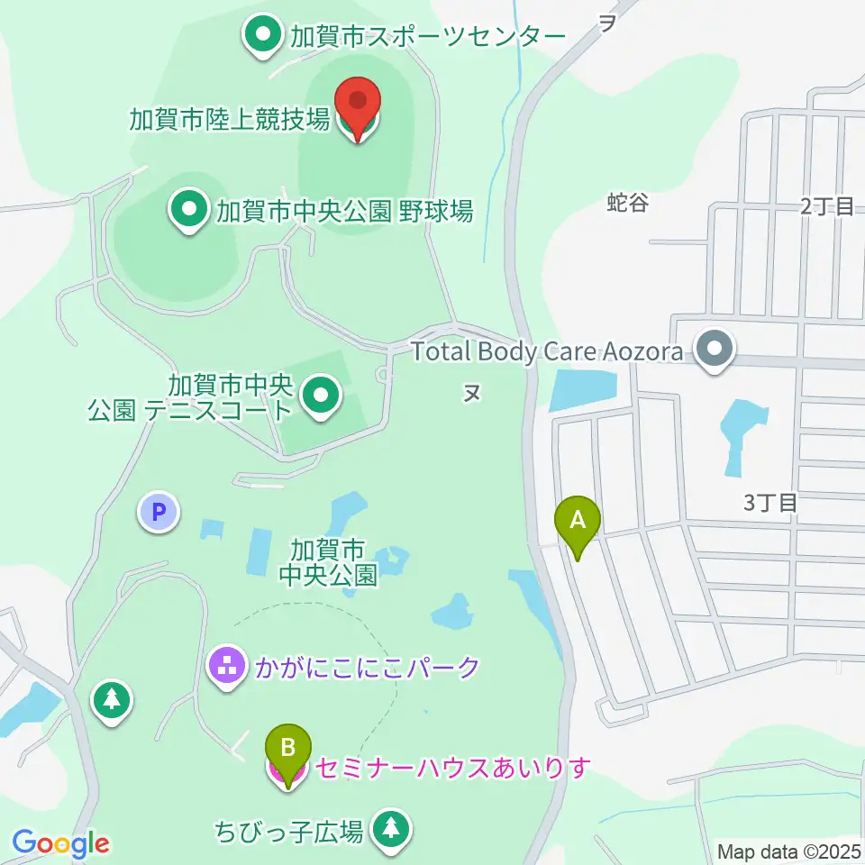 加賀市陸上競技場周辺のホテル一覧地図
