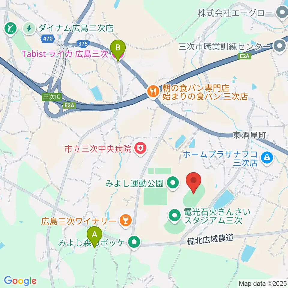 みよし運動公園陸上競技場周辺のホテル一覧地図