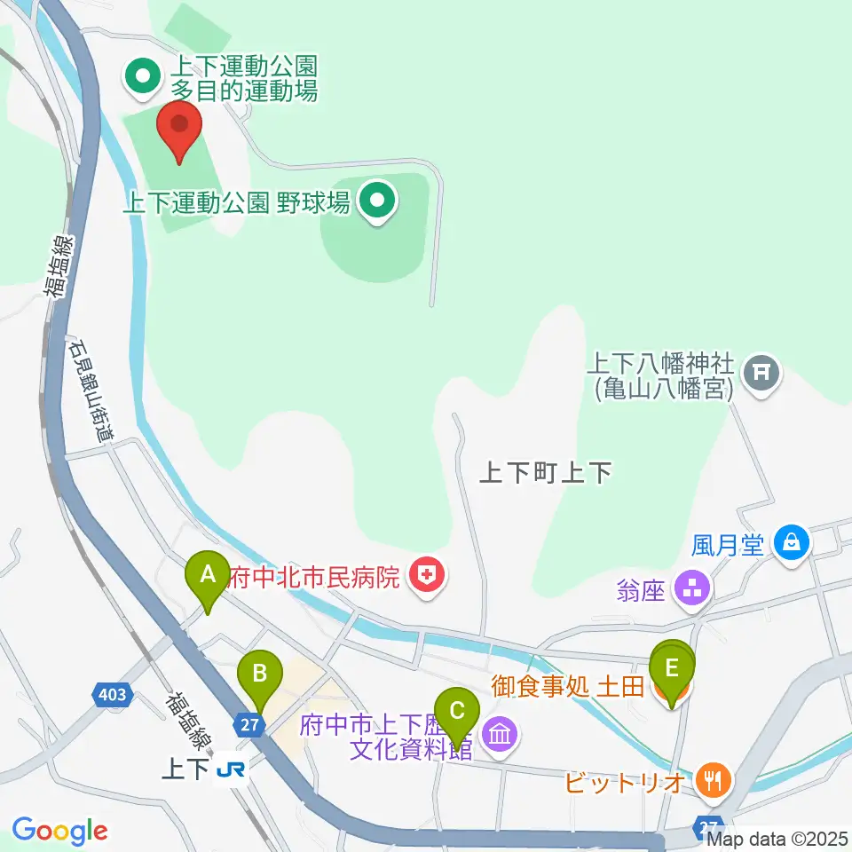 TTCスポーツパーク上下人工芝グラウンド周辺のホテル一覧地図