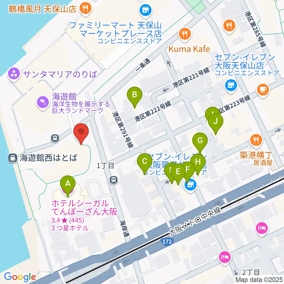 テンポハーバーシアター周辺のホテル一覧地図