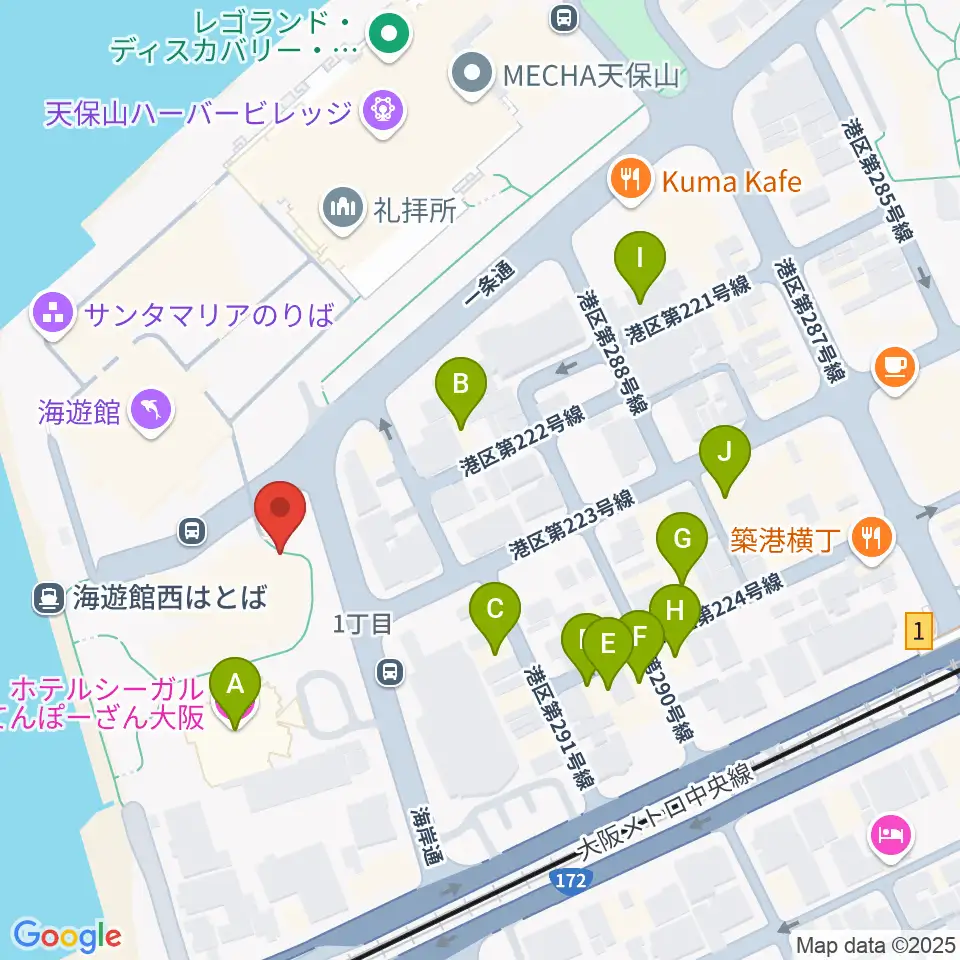 テンポハーバーシアター周辺のホテル一覧地図